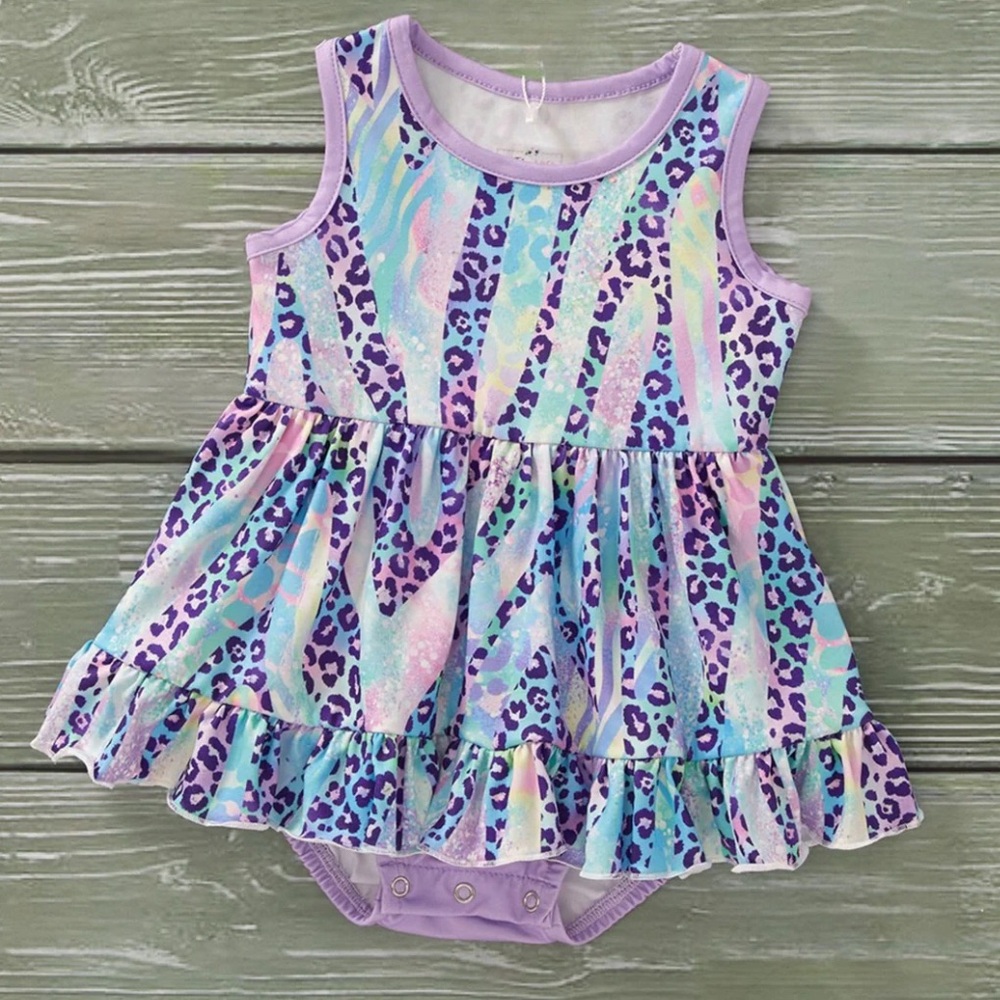 Colorful Leopard Print Baby Romper